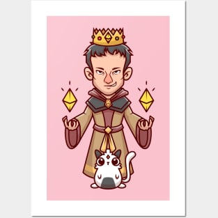 Cute King Witch With Hamster Cartoon Posters and Art